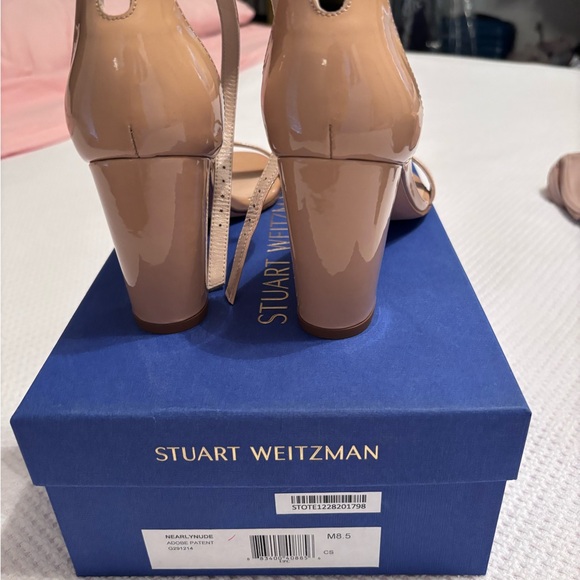 STUART WEITZMAN NudistCurve leather sandals in NUDE 38.5 - Picture 4 of 9